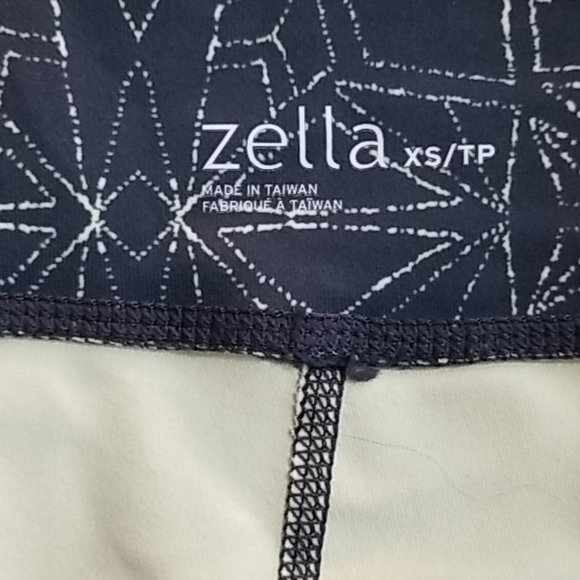Zella Women's XS Legging Grey w/Pale Yellow - Picture 4 of 4